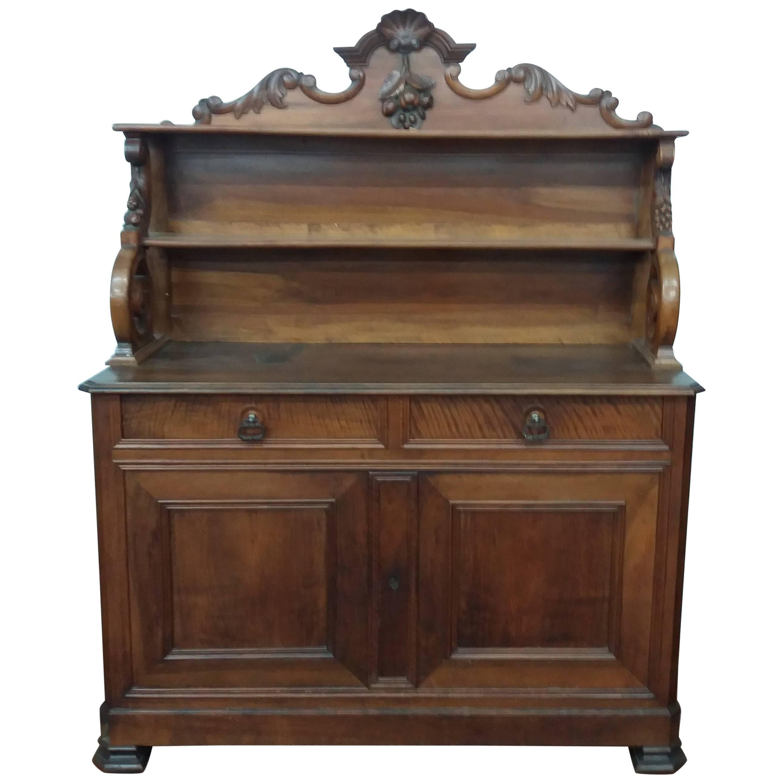 19th Century Louis Philippe Blonde Mahogany and Fir Two Doors French Credenza For Sale