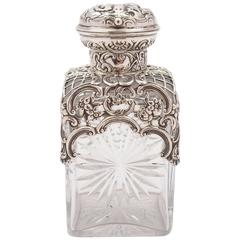 Antique Early 20th Century Silver Topped Scent Bottle, London, 1901