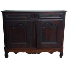 Antique 18th Century Louis XV Walnut Wood Two Doors French Credenza, 1950