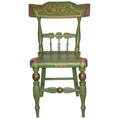 Green-Painted and Stencil-Decorated Child's Chair