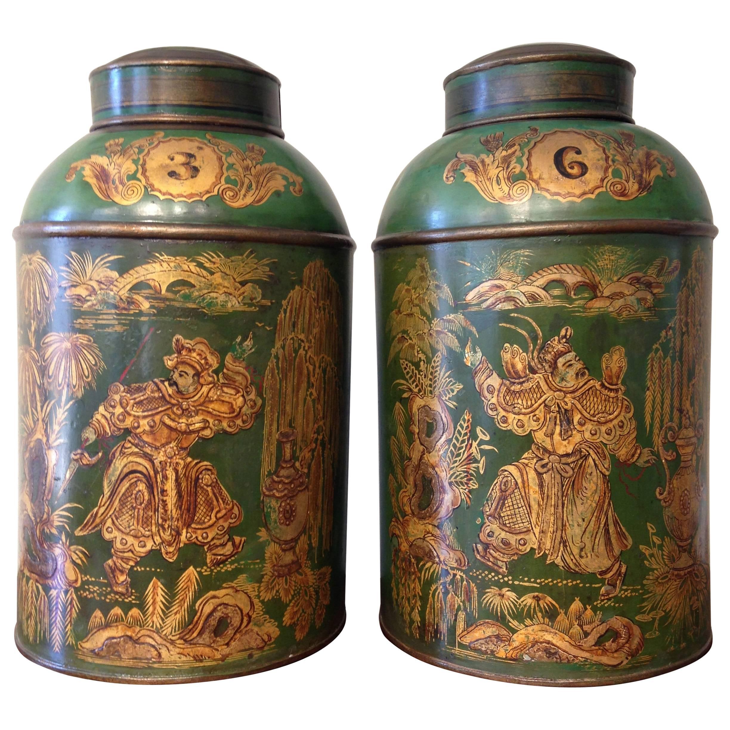 Large Tole Tea Canisters