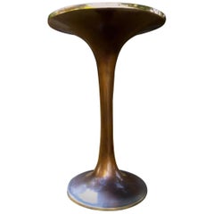 Handmade Cast Brass Tulip Table with Bronze Patina