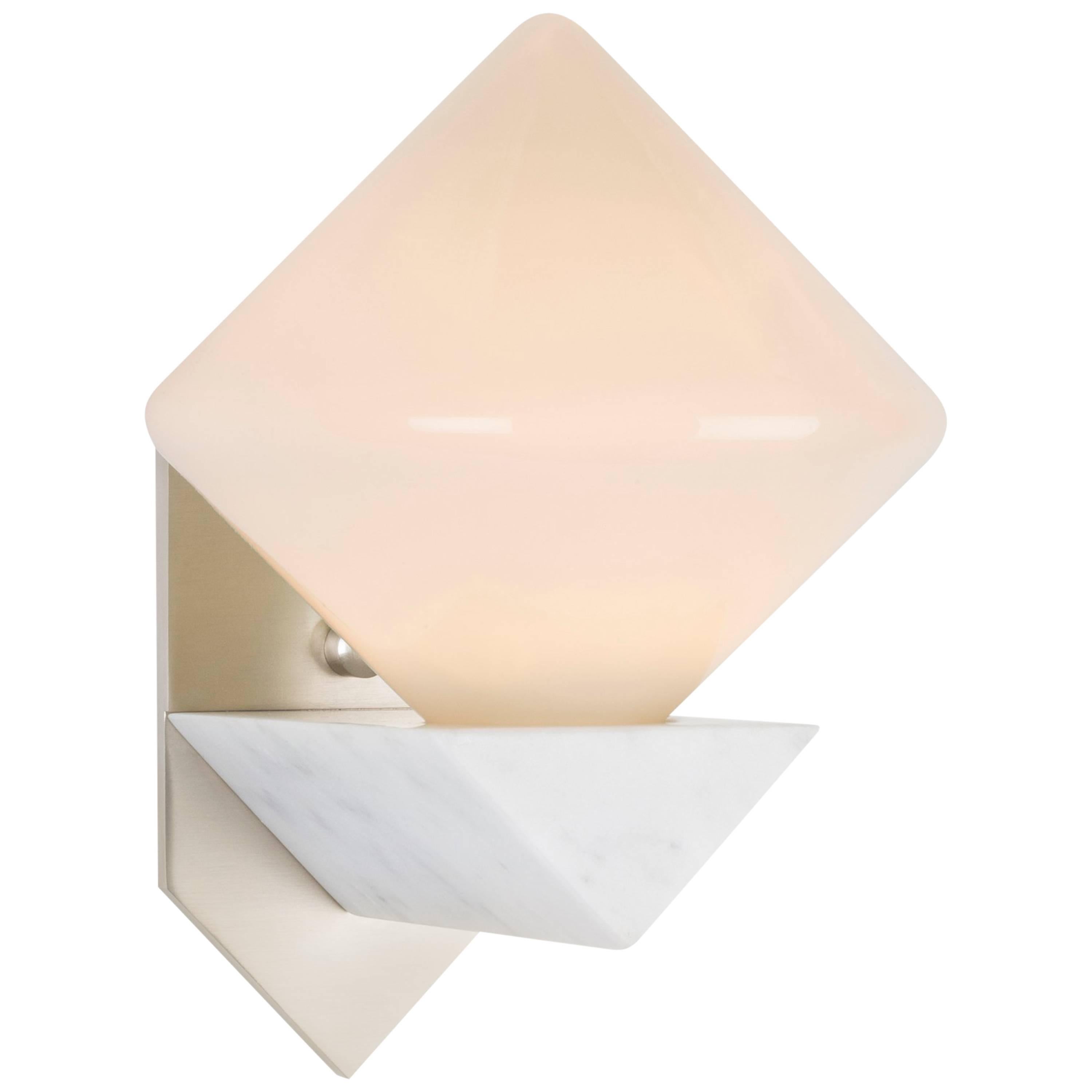 Bec Brittain FKA THEMIS Six Sconce, Marble Bracket, and Hand Blown Glass For Sale