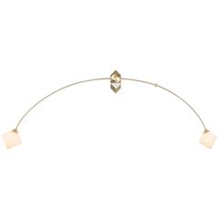 Bec Brittain Themis 68 Balancing Sconce with Marble Bracket and Handblown Glass