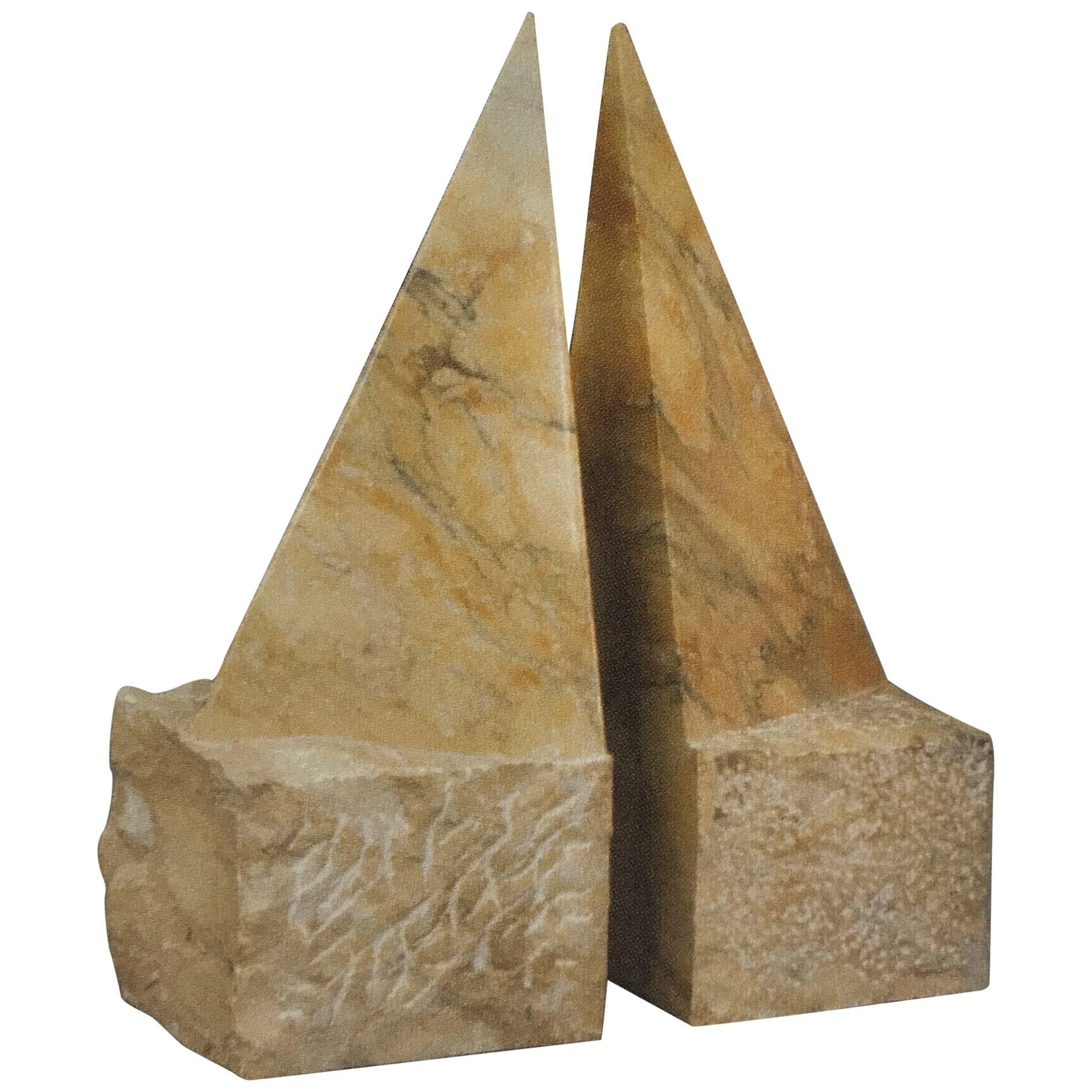 Pyramidin Golden Sienna Marble, Signed For Sale