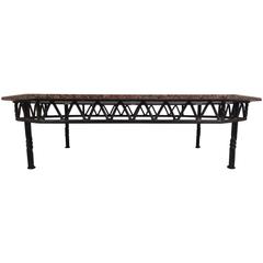 Modern Marble-Top Coffee Table with Industrial Base 9