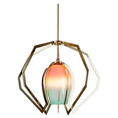 Bec Brittain Vise, Handblown Glass and Brass Chandelier 7