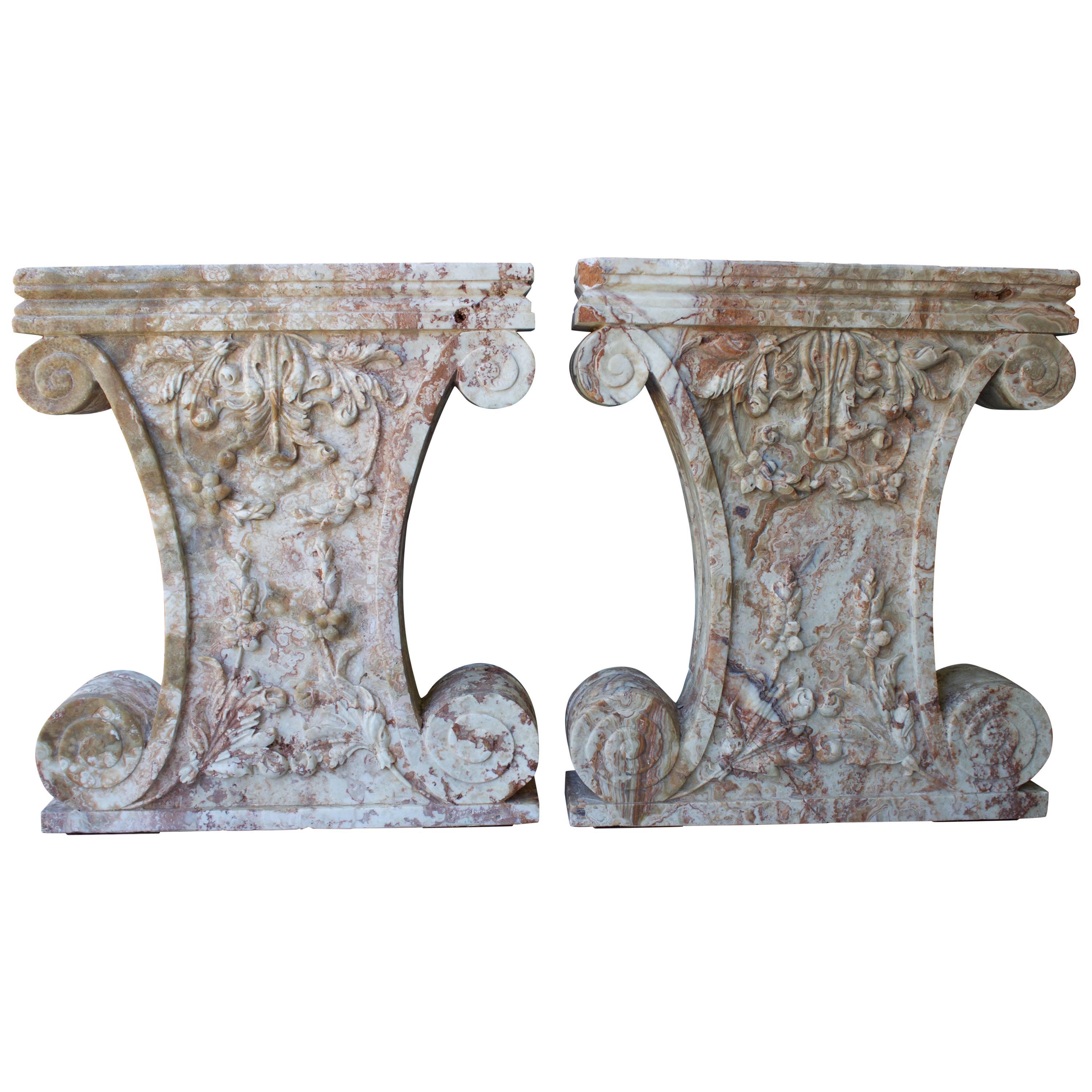 Pair of French 17th Century Rouge Languedoc Table Bases