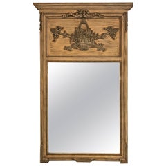 French Trumeau Mirror Paint Decorated