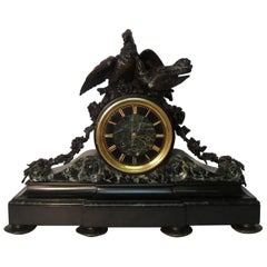 French, 19th Century Marble and Bronze Mantel Clock