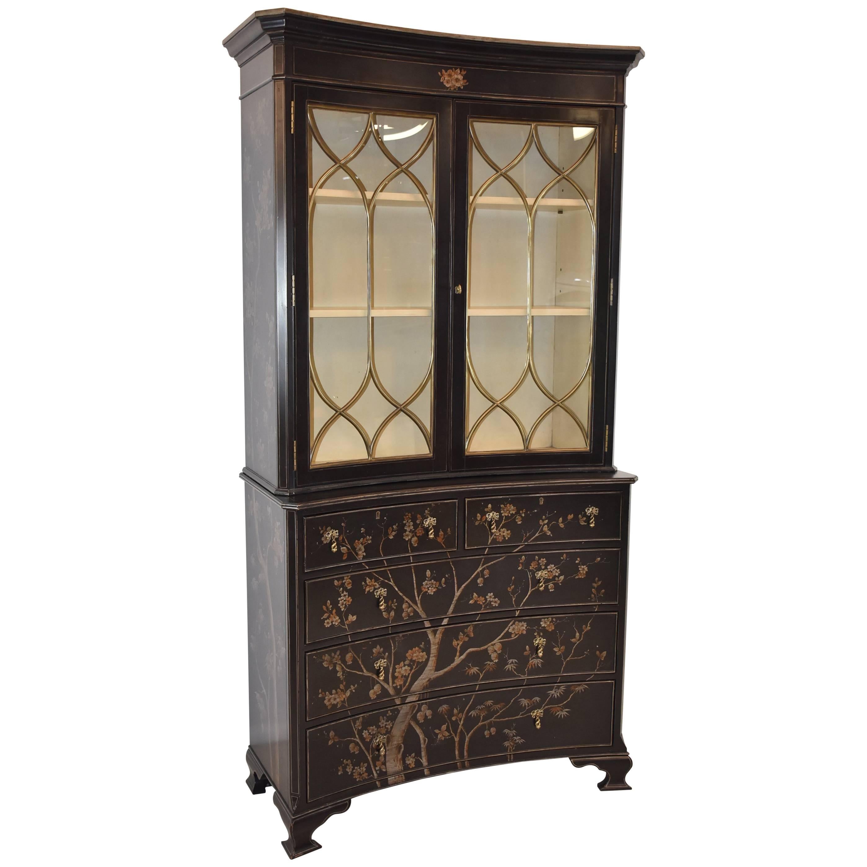 Chinoiserie Style Bookcase Display China Cabinet by Modern History