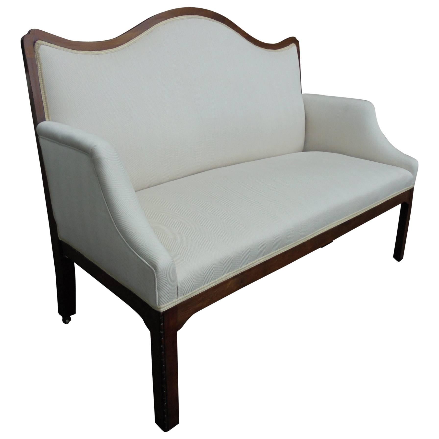 Antique English Upholstered Mahogany Sofa
