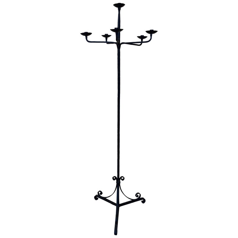 Hand-Forged Iron Candelabra at 1stDibs