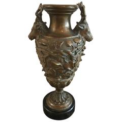 Cast Bronze and Belgian Slate Vase, 19th Century