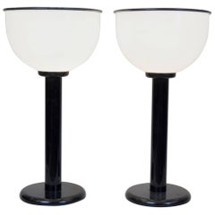 1980 Metal and Plexiglas Pair of Table Lamps