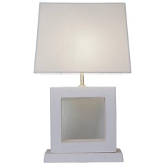 Late 20th Century White Unglazed Ceramic Table Lamp