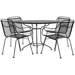 John Salterini Outdoor/Patio Dining Table and Four Chairs, Expertly Restored