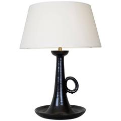 20th Century Candleholder Ceramic Table Lamp