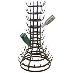 French Iron Wine Bottle Drying Rack