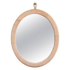 Leather Oval Mirror by Jason Koharik for Collected by