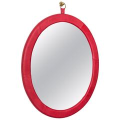 Leather Oval Mirror by Jason Koharik for Collected by