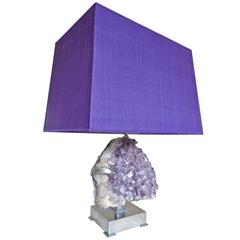 Spectacular Willy Daro 1970s Amethyst Table Lamp