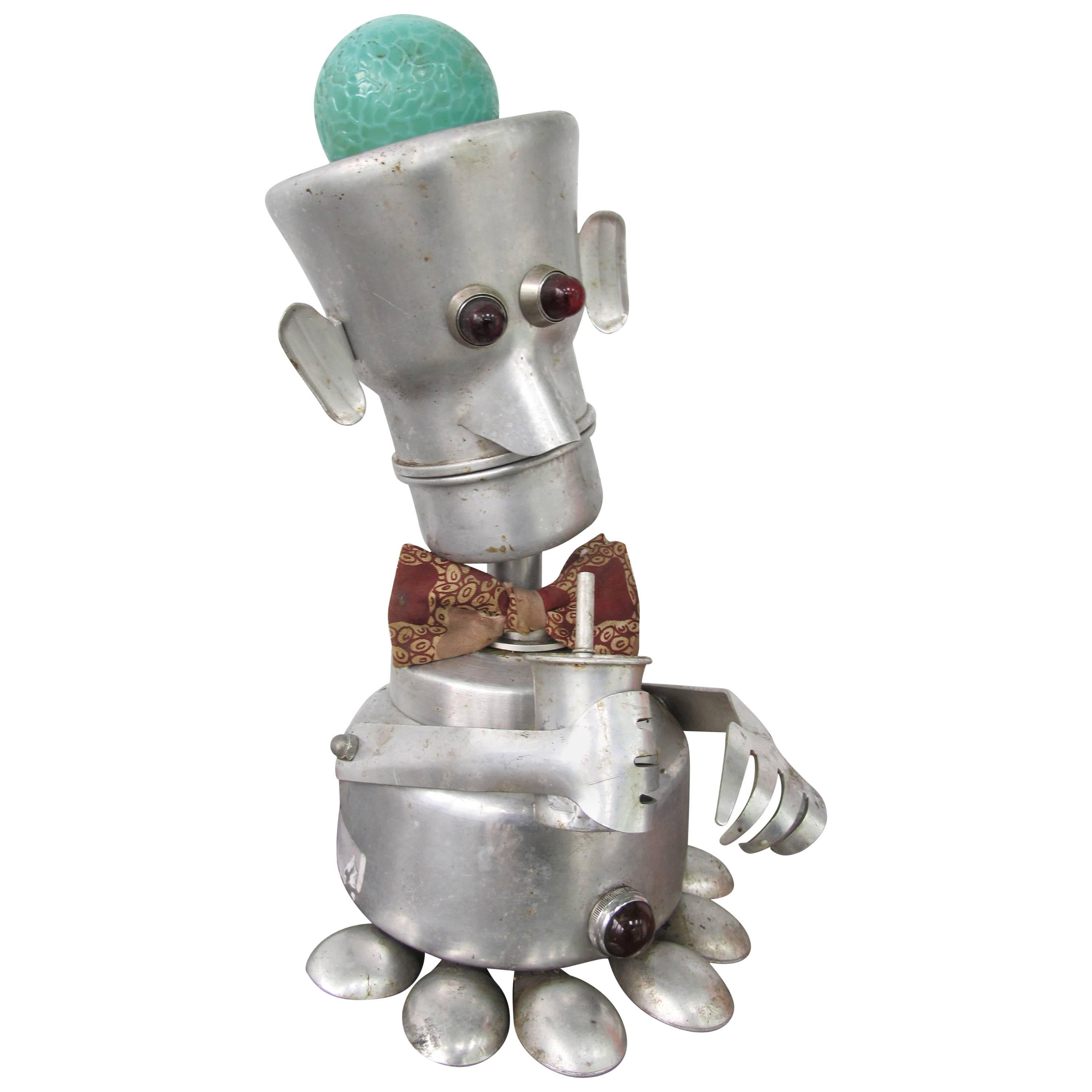 Jim Bauer 'Bow Tie Daddy' Aluminium Robot Sculpture For Sale