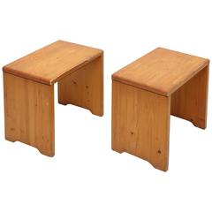 Pair of Charlotte Perriand Stools for Les Arcs