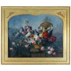 Oil on Canvas Late 18th Century Bouquet of Flowers Sign by Le Riche, circa 1790