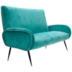 Italian Mid-Century Velvet Sofa 8