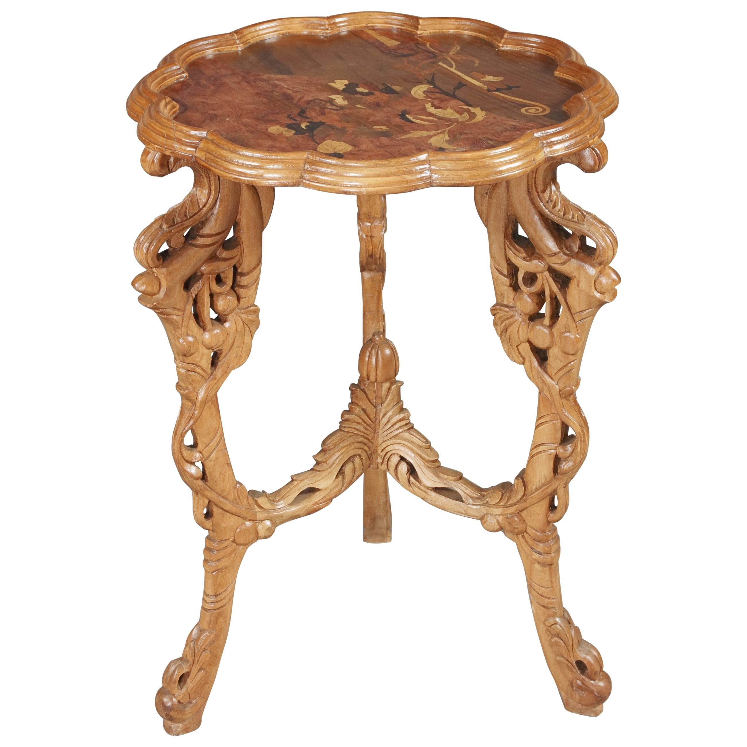 French Side Table in Art Nouveau Style