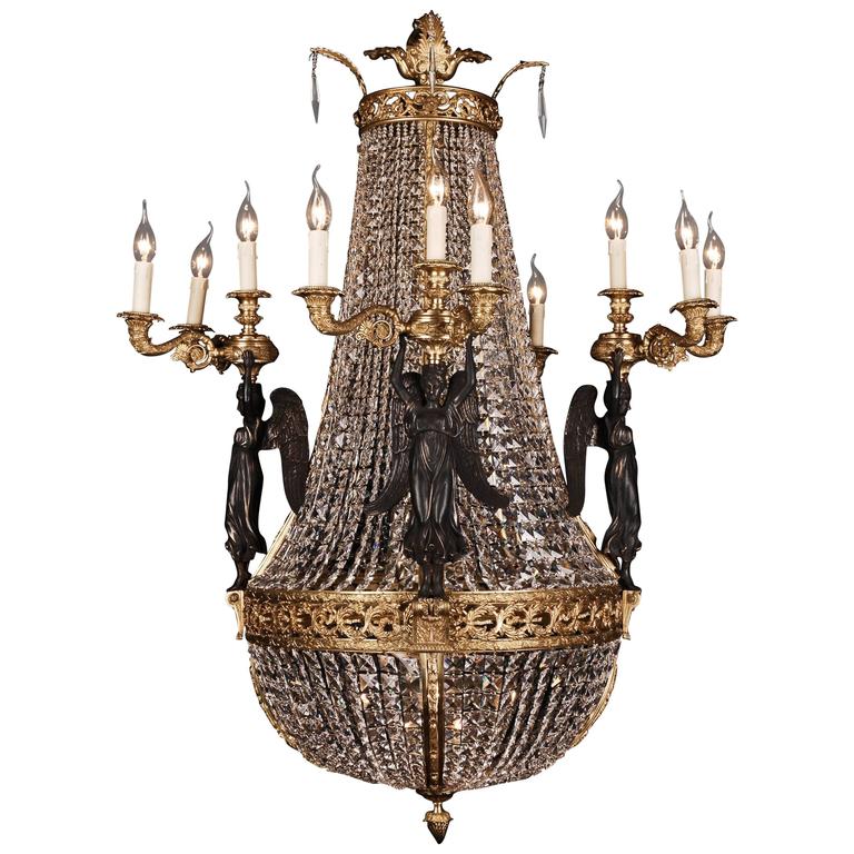 Representative Bronze Chandelier With Crystal Pierre Philippe Representative Bronze Chandelier With Crystal Pierre Philippe Thomire For