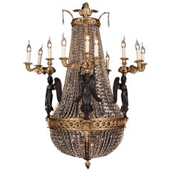 Representative Bronze Chandelier with Crystal, Pierre Philippe-Thomire