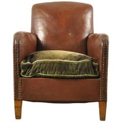 1920s Three Quarter Leather Club Chair