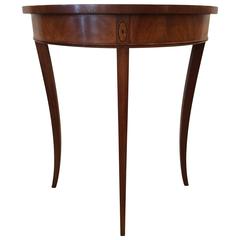 Lovely Small Mahogany and Satinwood Inlay Demilune Console Table