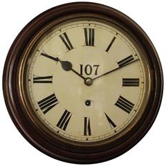 Antique Early 20th Century Dial Wall Clock in Walnut Case