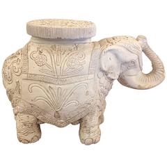 Rustic Plaster and Cement Elephant Side Table and Garden Seat 6