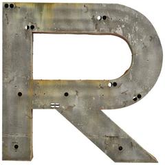 Retro Metal Letter 'R'