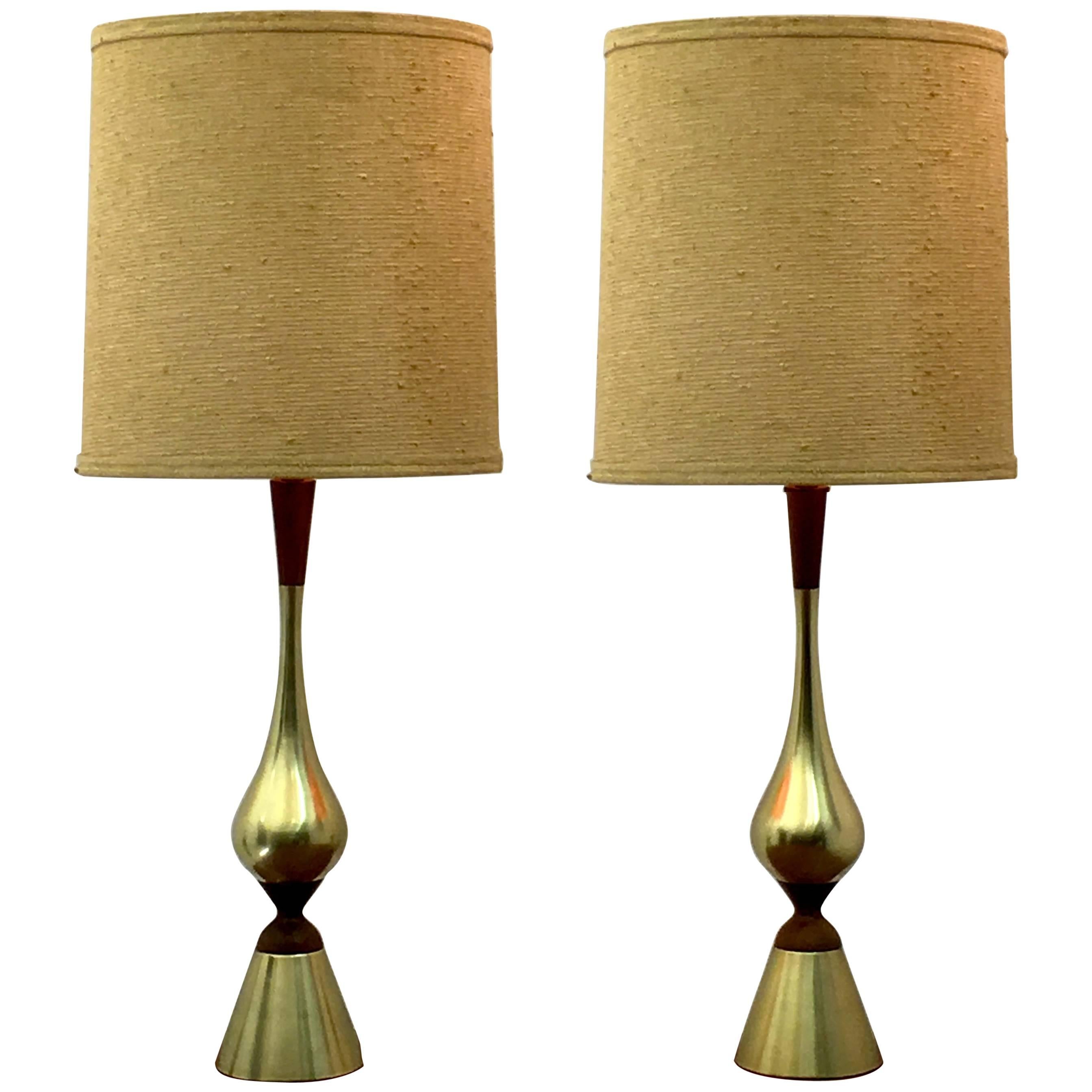 Elegant Pair of Tall Table Lamps by Westwood Industries, circa 1955