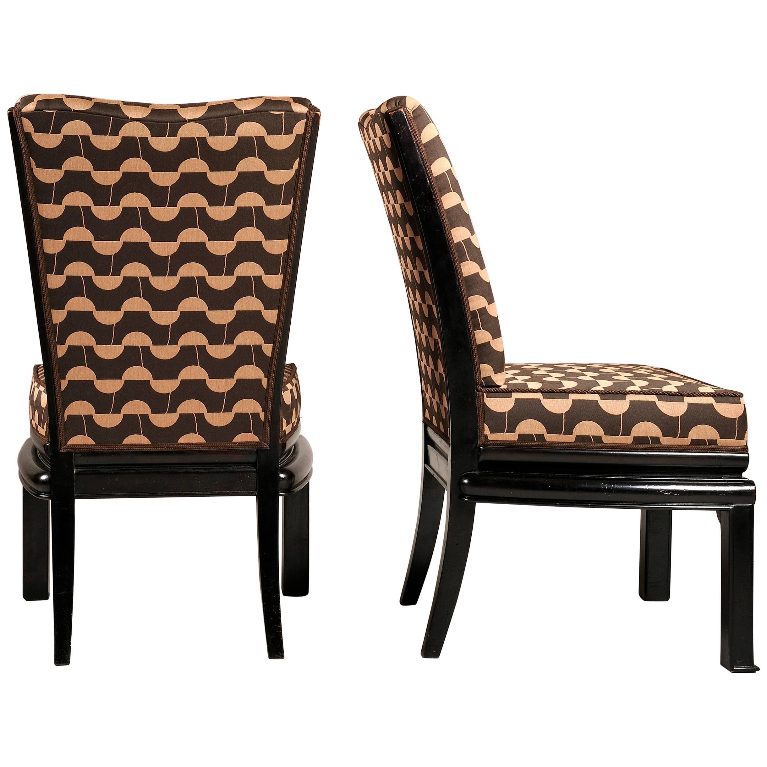 Pair of Rondocubist Chairs Designed by Czech Architect Josef Gočár