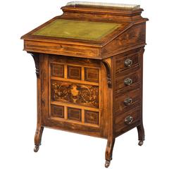 Late 19th Century Davenport Desk with a Marquetry Panel