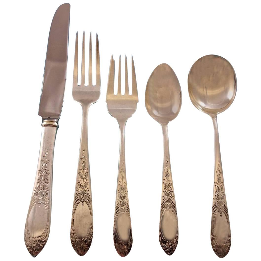 Primrose by Kirk Sterling Silver Flatware Set for 8 Service 48 Pieces