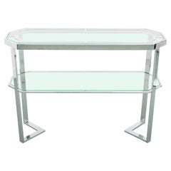 Modern Chrome Console Table in the Style of Milo Baughman