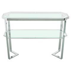 Modern Chrome Console Table in the Style of Milo Baughman 1