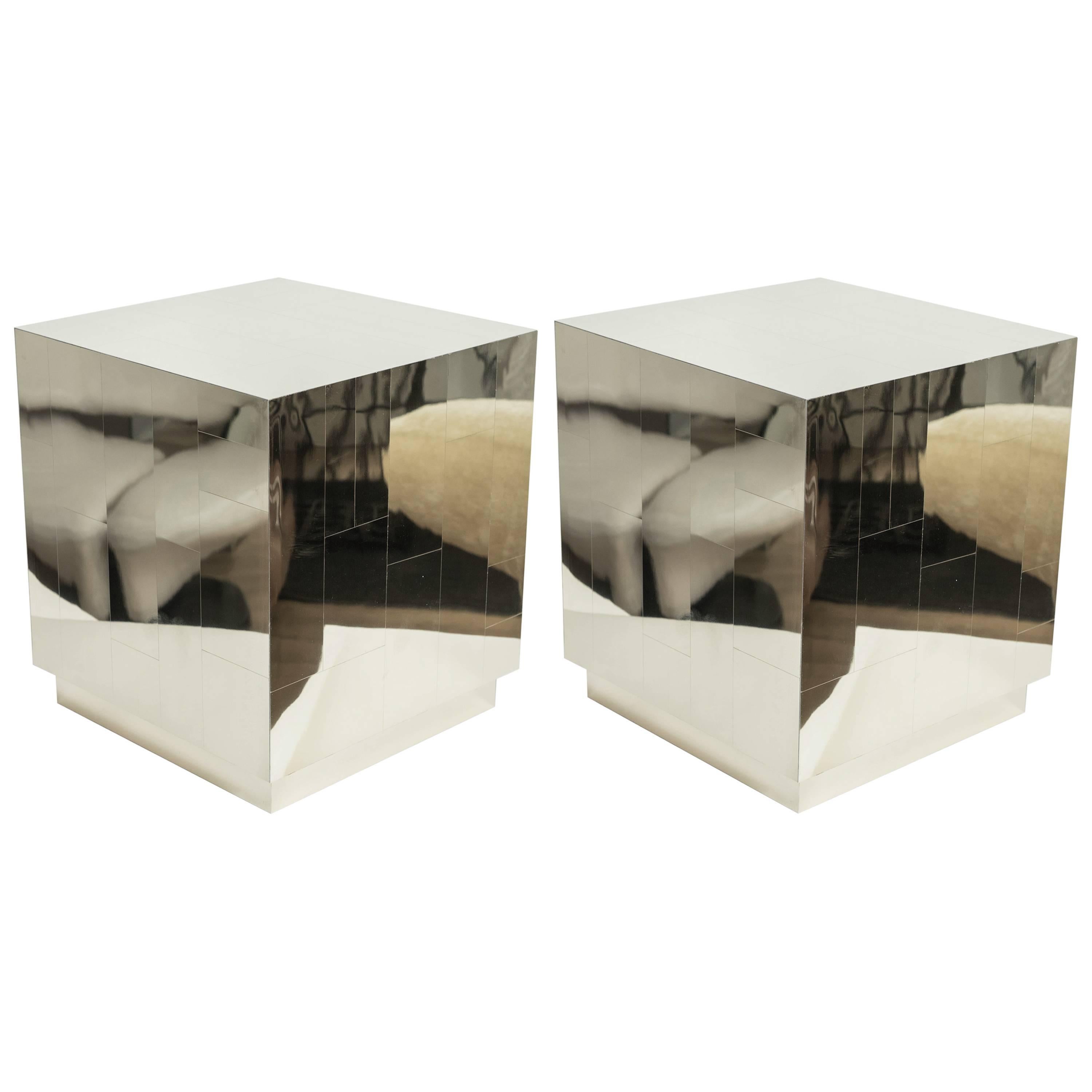 Contemporary Metal Cubes in the Manner of Paul Evans