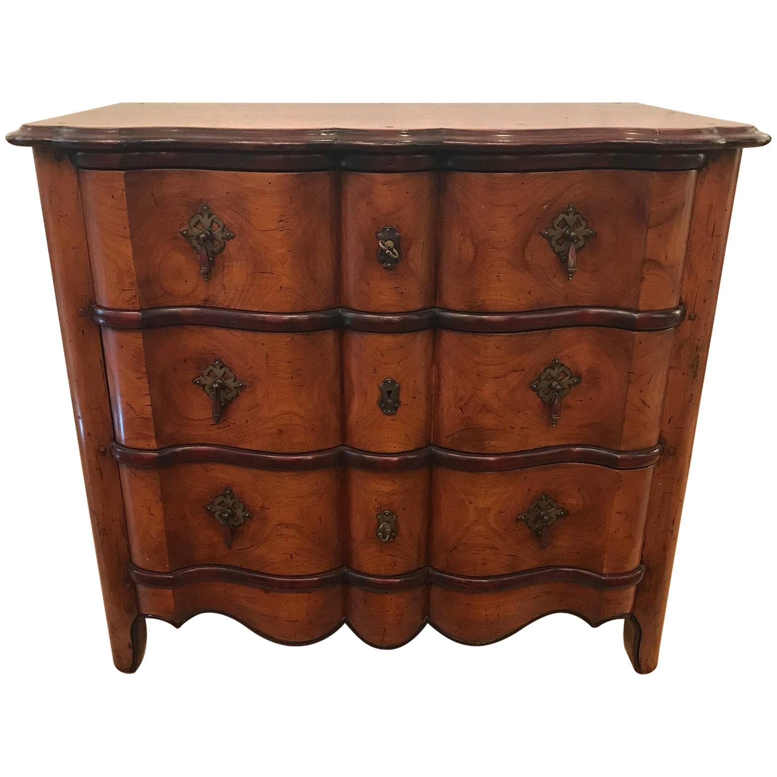 French Fruitwood Chest with Scalloped Front by Marjolet