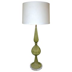 Large Green Barbini Murano Table Lamp