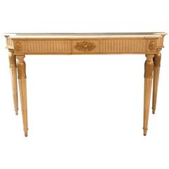 Hollywood Regency Maison Jansen Style Marble-Top Console