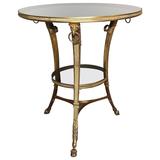 French Gilt Bronze Glass Neoclassical Eagle Gueridon Side Table