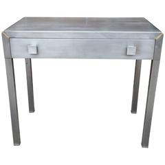 Vintage Art Deco Brushed Steel Vanity Writing Desk by Simmons, Norman Bel Geddes